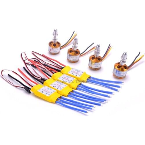 4pcs A2212 2212 1400KV Brushless Outrunner Motor 4pcs 30A ESC Brushless Speed Controller With 2A 5V BEC for RC Quadcopter