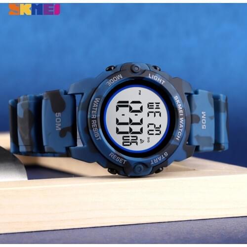 New 2021 SKMEI Fashion Digital Watches Time Chrono Children Watch Waterproof Camo Sports Hour Clock Boy Teenager Wristwatches