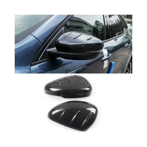 Carbon Fiber Look Rearview Side Mirror Cover Trim 2pcs For Ford Kuga Escape 2020