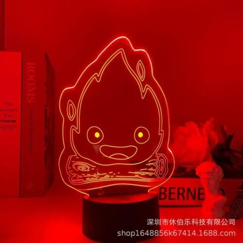 TAKARA TOMY Howls moving castle 3d night light anime led light colorful touch remote control bedroom decoration table lamp gift
