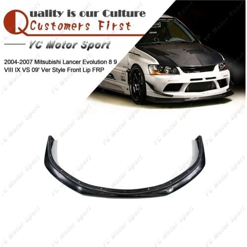 FRP Fiber Glass VS 09' Ver Style Front Lip Only Fit For 2004-2007 Evolution 8-9 EVO 8 9 VIII IX Front Bumper Splitter Lip