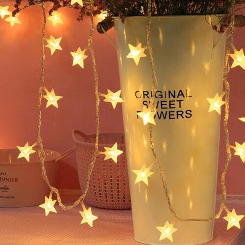 1M 3M LED Star Fairy Lights Garland String Lights Novelty for New Year Christmas Wedding Home Indoor Decoration Battery Powered