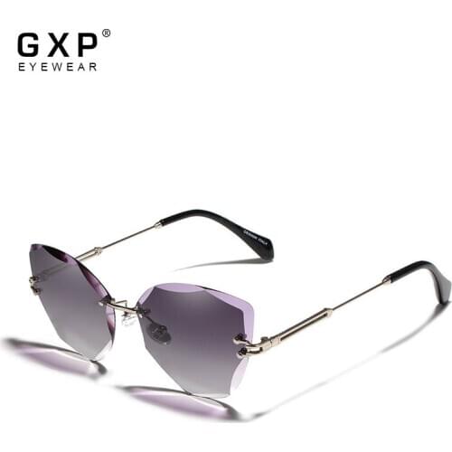 GXP Fashion Lady Sun glasses 2020 Rimless Women Sunglasses Vintage Alloy Frame Classic Brand Designer Shades Oculo