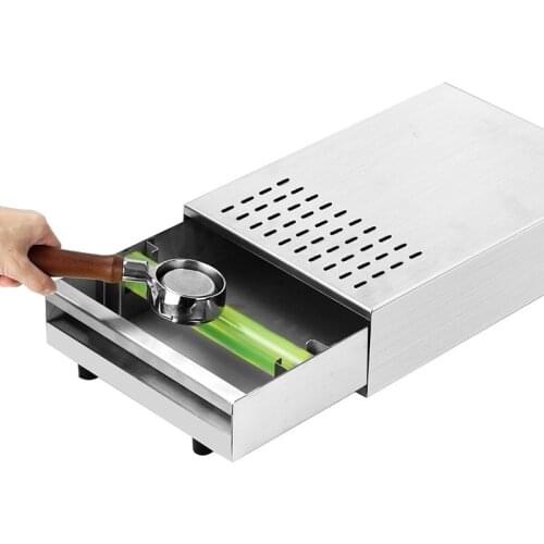 Coffee Powder Residue Box Stainless Steel Thickened Drawer Type Grounds Box Coffee Machine Coffee Grounds Bucket Grind Trash Bin