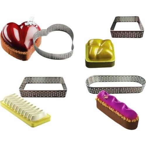 Mousse Tarts Ring Stainless Steel Perforated Cake Circle Baking Decorating Tool 304 Stainless Steel Durable Baking Tool