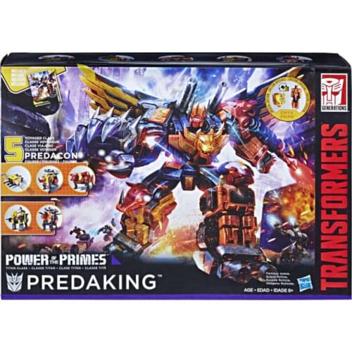 Hasbro 5in1 Transformers Voyager Class Predacon Collectible Autobots Predaking Power of The Prime Car Robots Models Collection