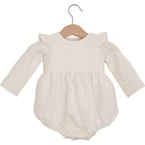 Newborn Baby Boy Girl Rompers New 2021 Baby Girl Long Sleeve Pure Color Rompers Autumn Spring Baby Boy Girl Rompers Clothes