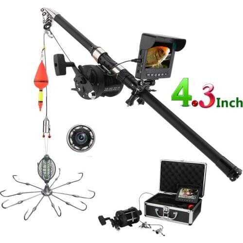 MAOTEWANG 4.3 Inch Color Monitor Underwater Fishing Video Camera Kit 8 Pcs IR LED Lights with Explosion fishing hooks