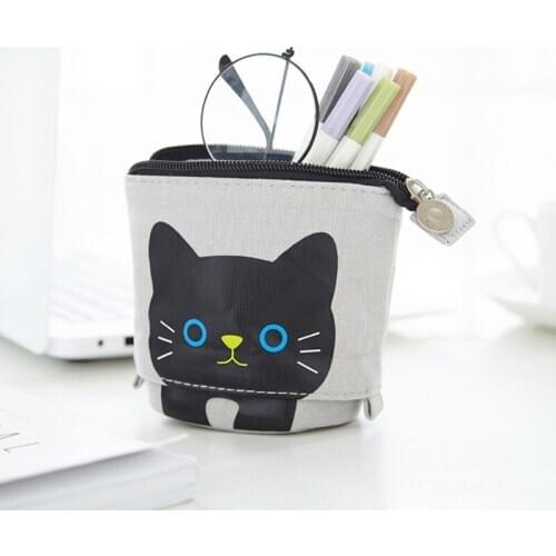 Cute Pencil Case Pen Bag Zipper Pouch Student Stationery Organizer Cosmetic Makeup Storage Tool