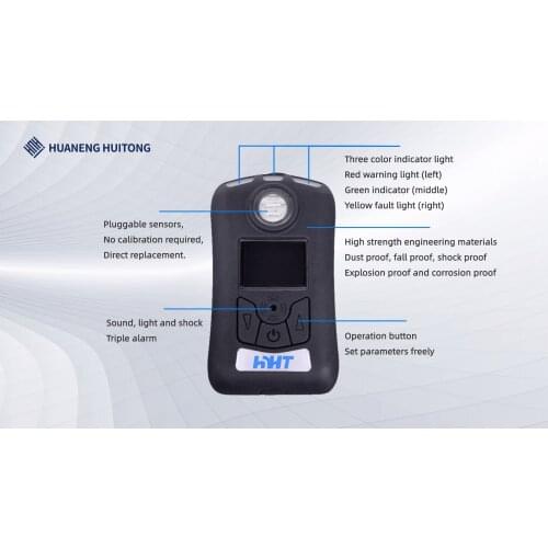 HNHT Exhaust gas monitor O2 carbon dioxideCO2 hydrogen sulfideH2S carbon monoxideCO gas concentration detector