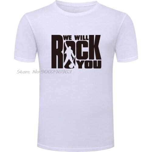 We Will Rock You Queen Rock Band Mens Men T Shirt Tshirt New Short Sleeve O Neck Cotton Casual T-shirt Top Tee
