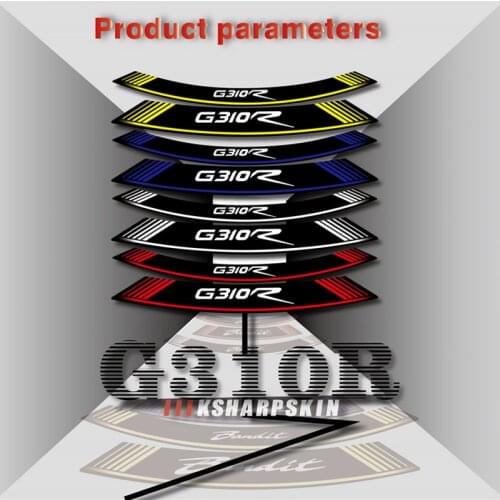 Motorcycle Front Rear Tires Stickers Reflective Waterproof Stripe Wheel LOGO Decals Sticker Set For BMW G310R G310 R g310r