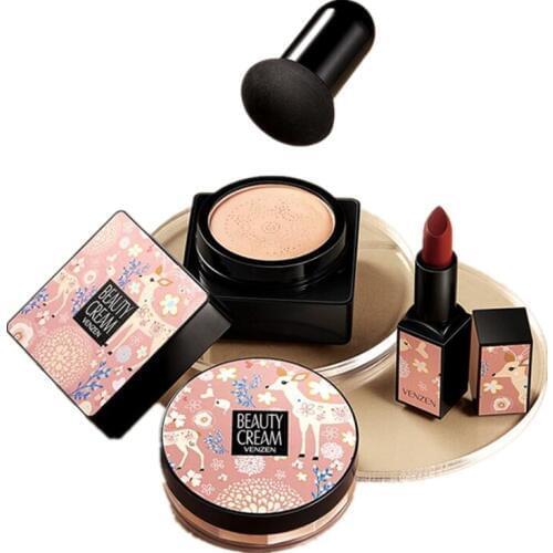 New Brand Women Gift box makeup set,Fashion cosmetics kit,Anti-wrinkle BB Cream,Moisturizing Lipstick,Charming Mushroom Puff