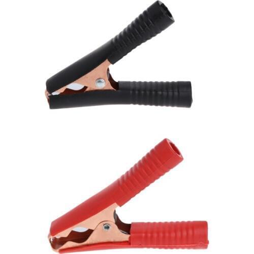 OOTDTY 2 Pcs 100A Car Vehicle Battery Test Alligator Clips Crocodile Clamps 90mm
