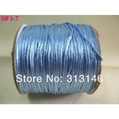 Wholesale 80M/Spool 1.5MM Sky Blue Braided Macrame Nylon Chinese Knot Cord Beading Satin Handmade Shamballa String Thread Rope