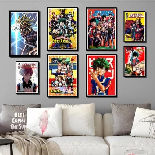 Perfect JL Boku No Hero Academia My Hero Academia Hot Japan Anime Art Painting Poster Home Decor wall stickers