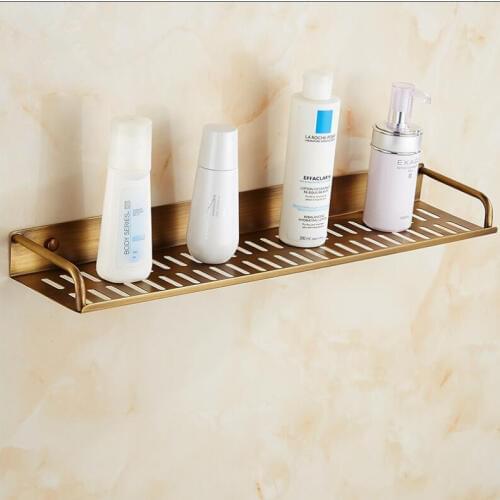 Bathroom Shelf 40-50 cm Single Tier Solid Brass Shower Basket Bath Soap Shampoo Storage Holder Wall Mounted Bathroom Soap Shelf
