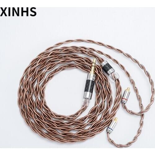Factory direct sales 4 strand single crystal copper LITZ struct Headphone Cable HIFI Balance Audio Cable Conversion Cable Line