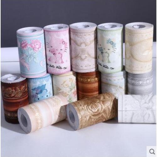 3D with glue skirting wall stickers self-adhesive wallpaper waterproof bedroom living room kitchen bathroom childrens room