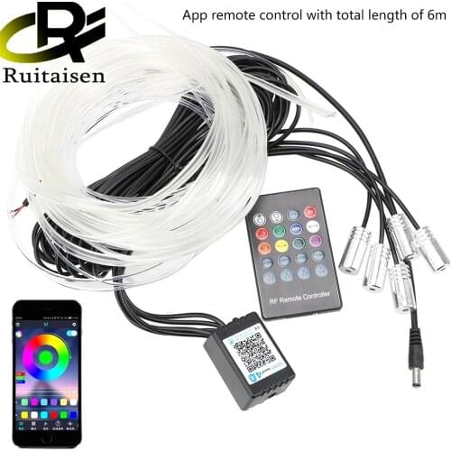 LED Strip Light Remote Control Car Interior Auto Decorative Light RGB Flexible EL Wire Ambient Lamp Car Atmosphere Lamp
