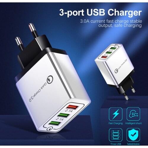 Universal 18 W USB Quick charge 3.0 5V 3A for iPhone X 7 8 US Plug Mobile Phone Fast charger charging for Samsung s8 s9 Huawei