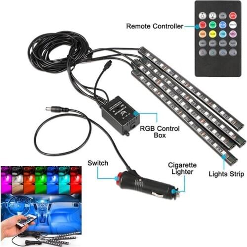 Universal 12V LED Car Charge Colorful Interior Floor Decorative Atmosphere Lamp Light Set Car accessories