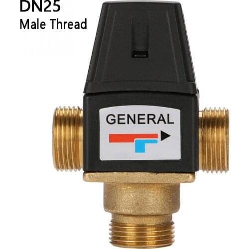 1" Male Thread 3 Way Brass Thermostatic Mixing Valve DN25 Solar Water Heater Valve Bathroom Accessories
