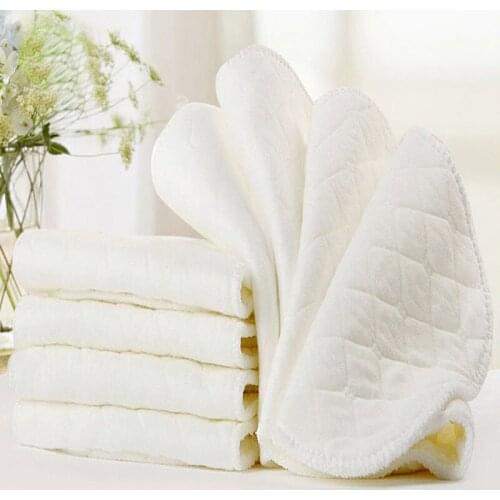 10pcs/lot White Three Layers of Ecological Cotton Baby Diaper Paper Can Be Used Repeatedly Strong Water Absorption
