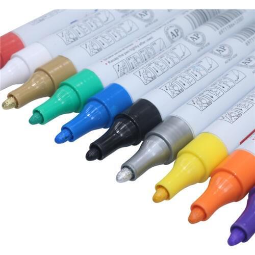 12 color waterproof pen car colorful waterproof pen car tire tire tread repair permanent paint marker pen graffiti oily marker