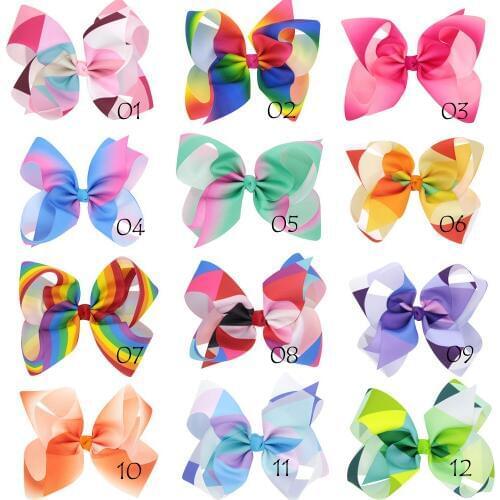 12 pcs/lot, Back To School Ribbon Bow Hair Clips , Girls Hair Accessories, Birthday Gifts