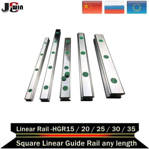 Fast delivery 2pc HGR15 HGR20 HGR25 HGR30 Square Linear Guide Rail for HIWIN Slide Block Carriages HGH20CA CNC Router Engraving