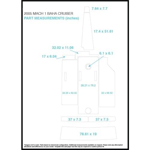 2005 Mach 1 Baha Cruiser Swim Step & Cockpit Pad Boat EVA Teak Decking 1/4" 6mm