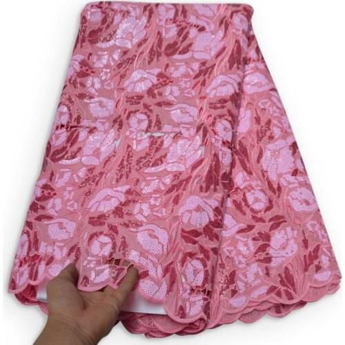 African organza lace fabric 2020 Newest style high quality lace sequins fabric for party dresses 5yard/lot 05