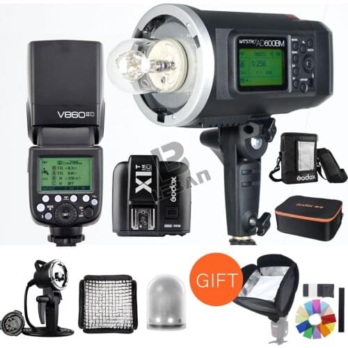 Free DHL Godox AD600BM 1/8000S HSS 600W GN80 Flash+V860II-C E-TTL HSS 1/8000s Li-ion Battery +X1T-C Trigger For Canon
