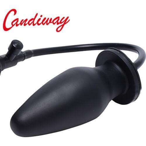 Candiway Big Ball Butt Plug Gay Inflatable Ass Plug Adjustable Intumescent Vaginal Anal Stopper Buttplug Pump Huge Toys women
