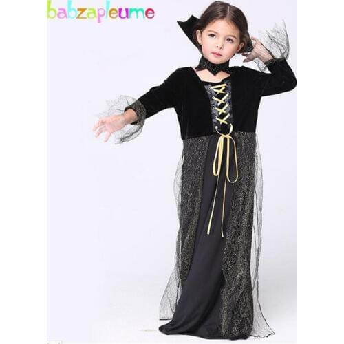 Babzapleume Brand Halloween Dance Party Girl Witch Cosplay Costume Bandage Kids Long Dress Child Girls Clothing Infant set Y020