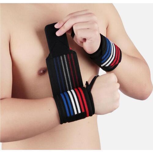 1 piece Weightlifting Bracers Powerlifting Wristband Support Elastic Wrist Wraps Bandages Brace for Sports Safety Gym Fitness