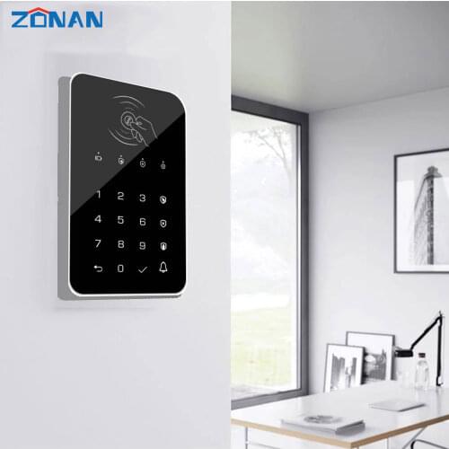 Zonan Wireless Touch Keypad GSM Alarm System RFID Card Keypad For Wireless Home Alarm Burglar Fire Alarm Host Control Panel