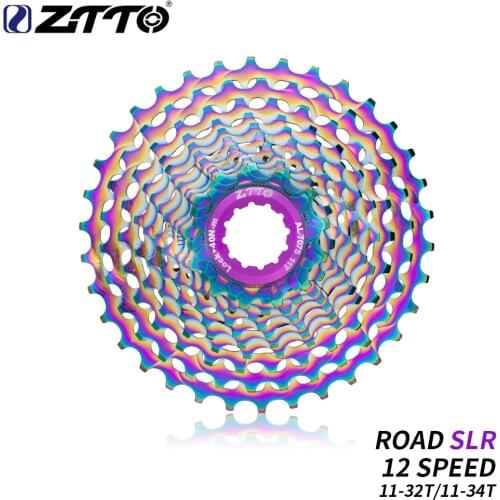 ZTTO Road bike 12 Speed SLR Colorful Cassette UltraLight 11-32T Gravel bike 11-34T 12Speed 11-34 K7 11V 11-32 CNC