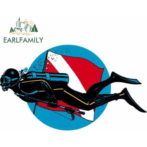 EARLFAMILY 13cm x 7.6cm For Spearfisherman Waterproof Car Stickers Vinyl Material Decal Car Styling Repair Occlusion Scratch