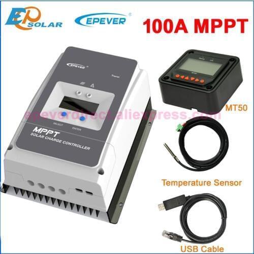 EPever MPPT 100A Solar Charge Controller 12V 24V 36V 48V Backlight LCD for Max 150V PV Input Real time Recording Tracer10415AN