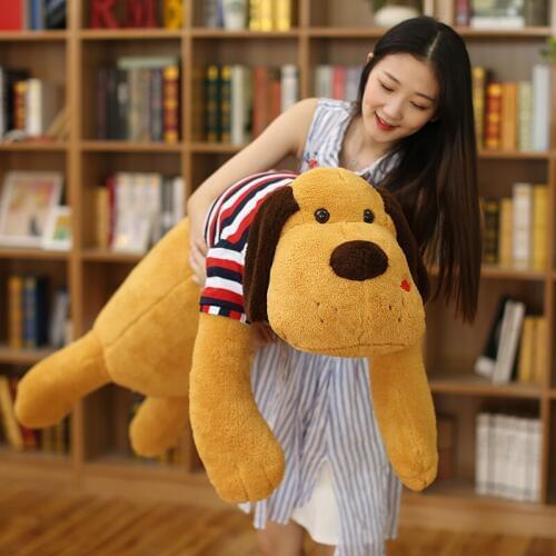 Cute dog plush toy giant cartoon animals dog sleeping pillow long pillow for children gift deco 59inch 150cm DY50491