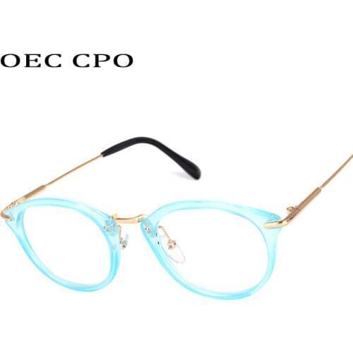 Fashion Cool Glasses Women Retro Vintage Reading Anti-blue light Eyeglasses Frame Men Round Glasses Optical Clear Eyewear Oculos
