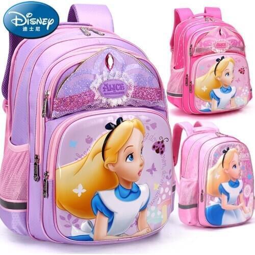 Disney 3D Alice Backpack Childrens Fashion Waterproof Bag 2020 New Girls Shoulder Bag Student Schoolbag