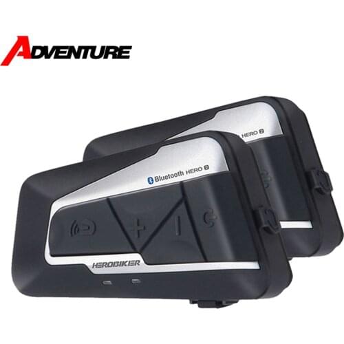 Motorcycle Bluetooth Helmet Intercom HERO2 Moto Headsets Waterproof Wireless Intercom Walkie Talkie Moto Stereo Interphone 1200M
