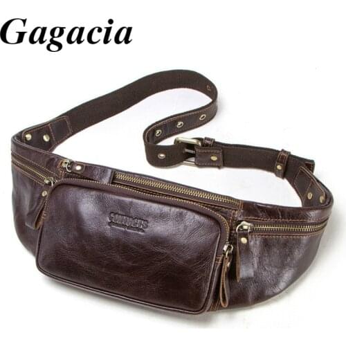 GAGACIA Real Cow Leather Men Waist Pack Mens Mobile Fanny Belt Small Bags Male New High Quality Money Coin Purse Sports Bag