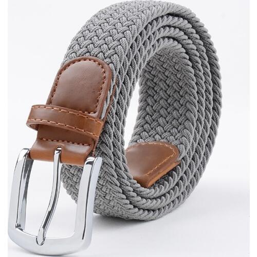 Elastic Belt Men Woven Elastic Belt High Quality Braided Elastic Stretch Belt With Covered Buckle1-3/8" Wide