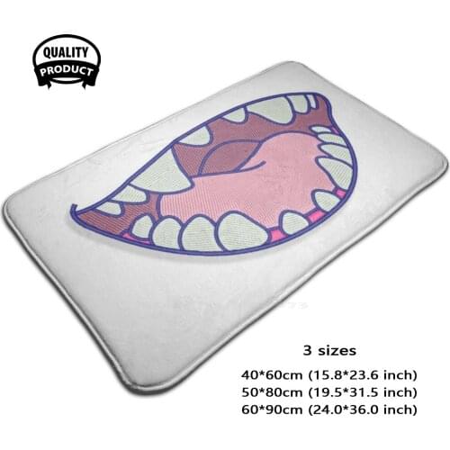 Lilo Open Mouth Teeth Soft Foot Pad Room Goods Rug Carpet Lilo Lilo And Cute Ohana Blue Family Cartoon Flower Kids Love Hawaii