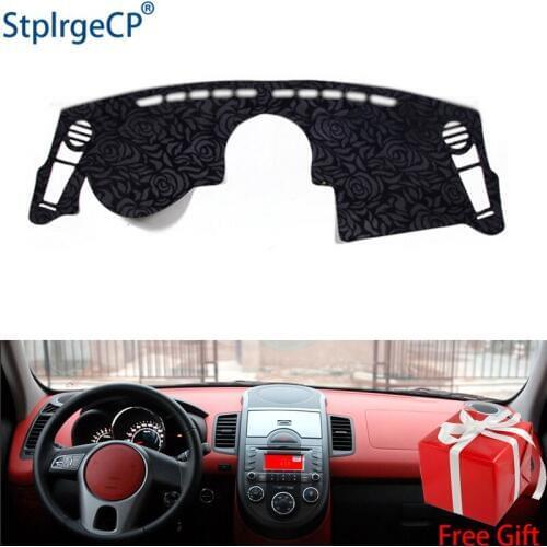 Latest Rose Pattern Non-slip Car Dashboard Cover Dash Mat Pad DashMat ANti-UV Car Sticker for kia Soul 2010-2016 Car Styling