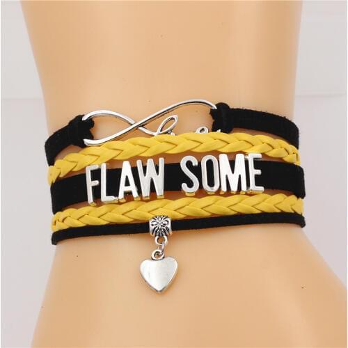 New Fashion FLAW SOME Infinity Love Cute heart charm Multi-layer Bracelet Handmade Leather Bracelets PUNK Jewelry for men&women